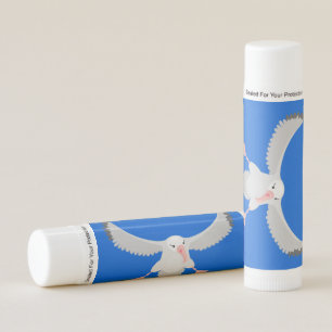 Cute albatross bird flying cartoon illustration lip balm