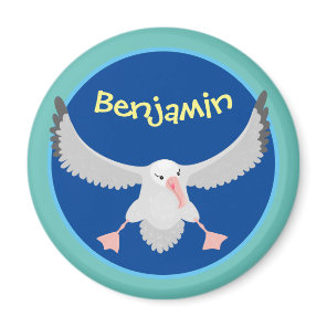Cute albatross bird flying cartoon illustration magnet
