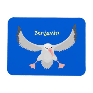 Cute albatross bird flying cartoon illustration magnet