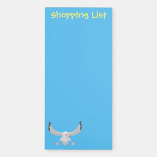 Cute albatross bird flying cartoon illustration magnetic notepad