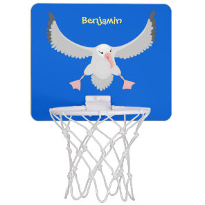 Cute albatross bird flying cartoon illustration mini basketball hoop