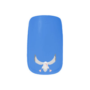 Cute albatross bird flying cartoon illustration minx nail art