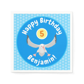 Cute albatross bird flying cartoon illustration napkins