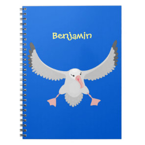 Cute albatross bird flying cartoon illustration notebook