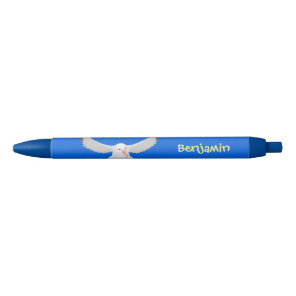 Cute albatross bird flying cartoon illustration pen