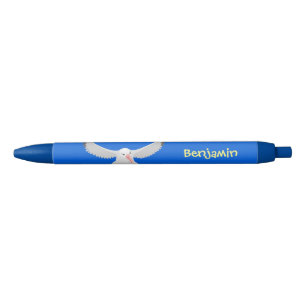 Cute albatross bird flying cartoon illustration pen