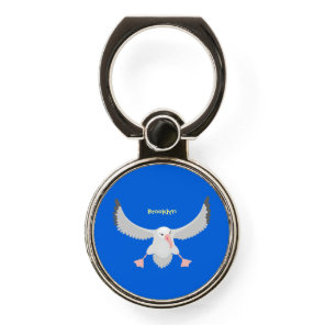 Cute albatross bird flying cartoon illustration phone ring stand