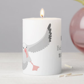 Cute albatross bird flying cartoon illustration pillar candle