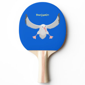 Cute albatross bird flying cartoon illustration ping pong paddle
