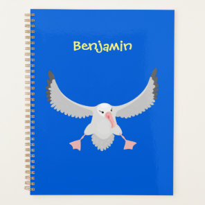 Cute albatross bird flying cartoon illustration planner
