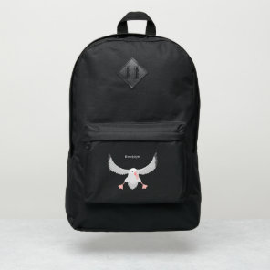 Cute albatross bird flying cartoon illustration port authority® backpack