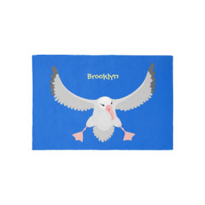 Cute albatross bird flying cartoon illustration rug