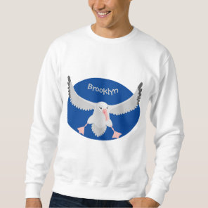 Cute albatross bird flying cartoon illustration sweatshirt