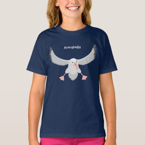 Cute albatross bird flying cartoon illustration T_Shirt