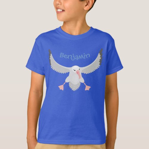 Cute albatross bird flying cartoon illustration T_Shirt