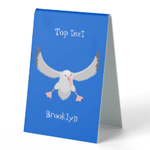 Cute albatross bird flying cartoon illustration table tent