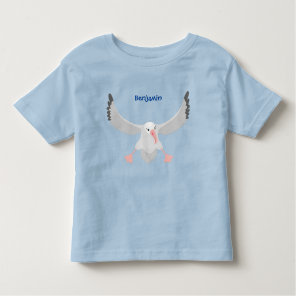 Cute albatross bird flying cartoon illustration toddler t-shirt