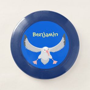 Cute albatross bird flying cartoon illustration Wham-O frisbee