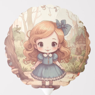 Cute Alice Adventures Wonderland Woodland Art Balloon
