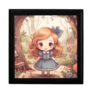 Cute Alice Adventures Wonderland Woodland Art Gift Box