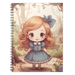 Cute Alice Adventures Wonderland Woodland Art Notebook