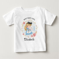 Cute Alice and White Rabbit Girl Baby T-Shirt