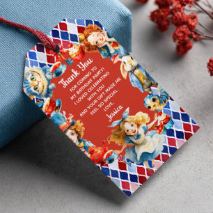 Cute Alice in ONEDERLAND 1st Birthday Thank You  Gift Tags