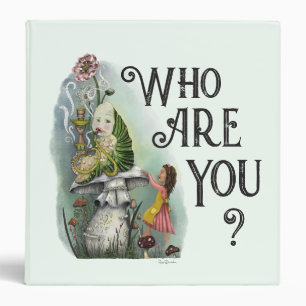 Cute Alice in Wonderland and the Caterpillar Art 3 Ring Binder