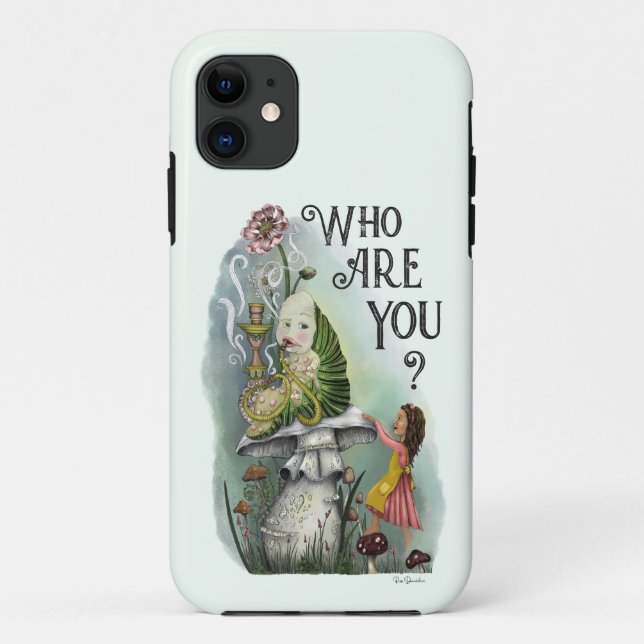 Cute Alice in Wonderland and the Caterpillar Art Case-Mate iPhone Case (Back)