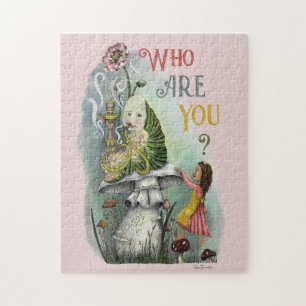 Cute Alice in Wonderland and the Caterpillar Art J Jigsaw Puzzle