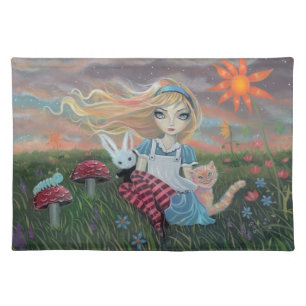 Cute Alice in Wonderland Fantasy Art Placemat