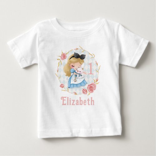 Cute Alice in Wonderland Girl Baby T_Shirt