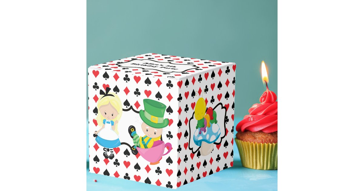 Cute Alice in Wonderland Kids Birthday Party Favor Boxes | Zazzle