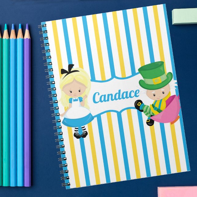 Cute Alice in Wonderland Personalized Kids Notebook (Creator Uploaded)