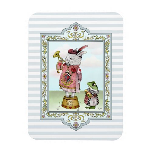 Cute Alice in Wonderland White Rabbit Easter Art  Magnet