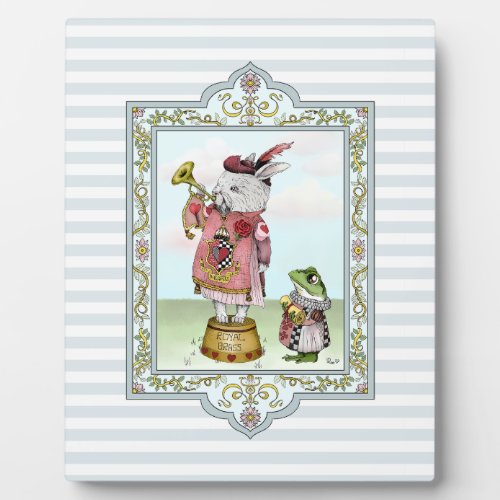 Cute Alice in Wonderland White Rabbit Easter Art  Plaque