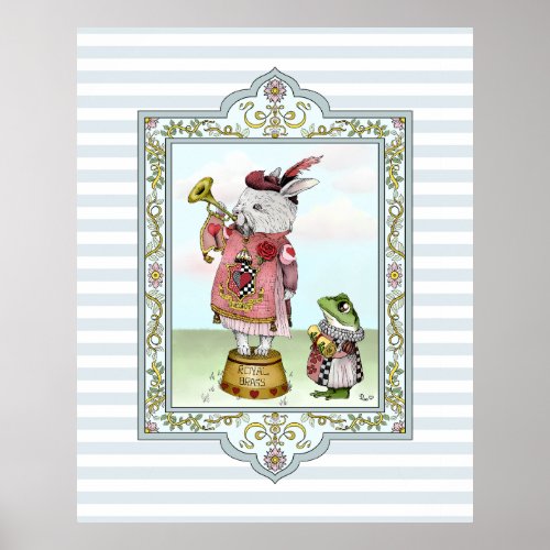 Cute Alice in Wonderland White Rabbit Easter Art  Poster