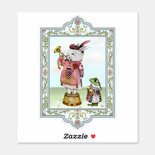 Cute Alice in Wonderland White Rabbit Easter Art  Sticker