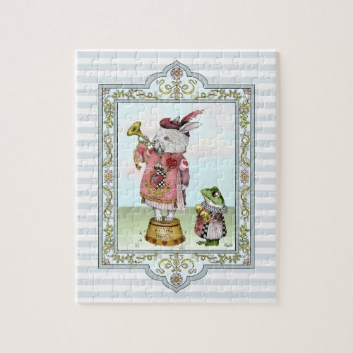 Cute Alice in Wonderland White Rabbit Easter Game Jigsaw Puzzle