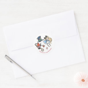 Cute Alice Mad Hatter Tea Party Birthday Sticker