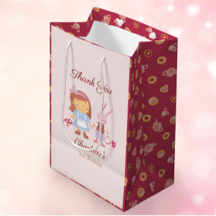 Cute Alice Rabbit Pink Birthday Thank You Favor Medium Gift Bag