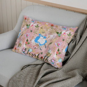 Cute Alice's Adventures in Wonderland Glitter Name Accent Pillow