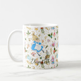 Cute Alice's Adventures in Wonderland Glitter Name Coffee Mug