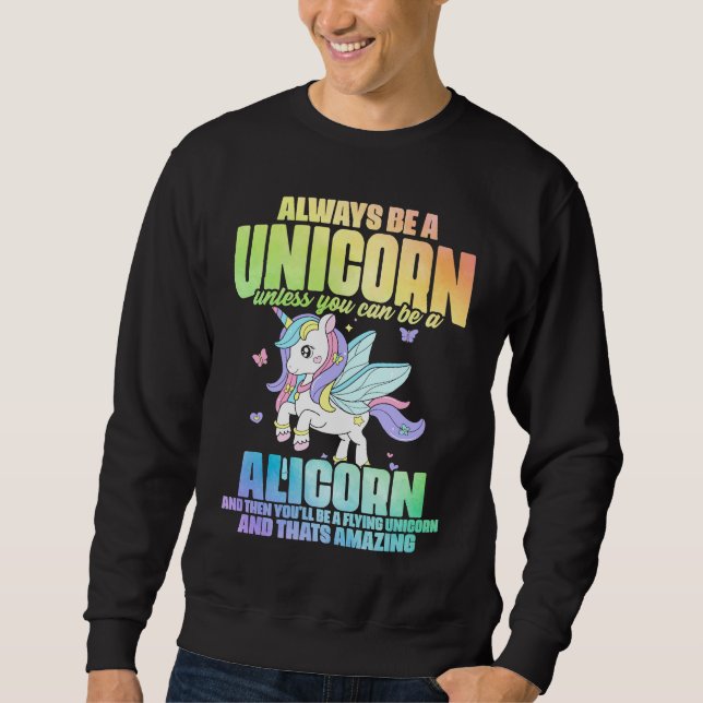 Cute Alicorn Magical Unicorn Fantasy Legendary Cre Sweatshirt (Front)