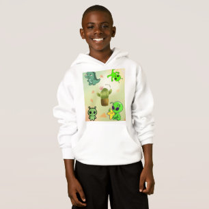 cute alien&cactus hoodie,Add a touch of cosmic cut Hoodie