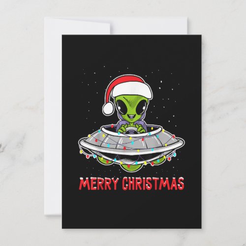 Cute Alien Christmas Tree Lights Xmas Holidays Invitation