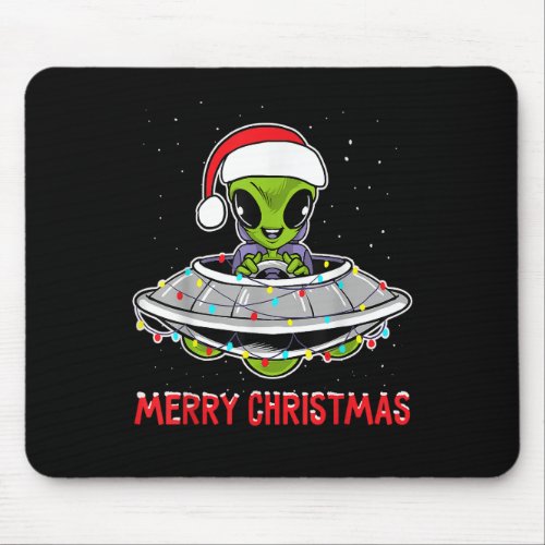 Cute Alien Christmas Tree Lights Xmas Holidays Mouse Pad