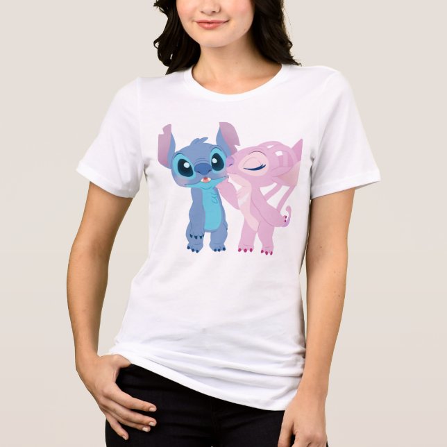 Cute Alien Couple Digital Illustration Tri-Blend Shirt (Front)