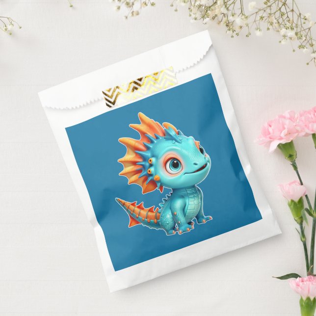 Cute Alien Dragon, turquoise - Favor Bag (Sealed)