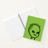 Adorable Green Aliens Space Ships UFO Kids Notebook